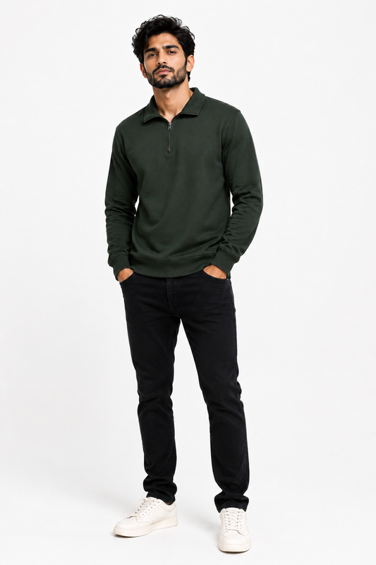 Green HalfZip Sweatshirt