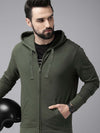 Dark Green Full Sleeve Zipper Hoodie