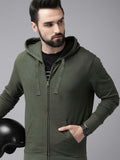 Dark Green Full Sleeve Zipper Hoodie