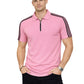 Beige Stripes Zip Polo T-Shirt
