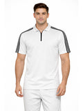 White Stripes Zip Polo T-Shirt