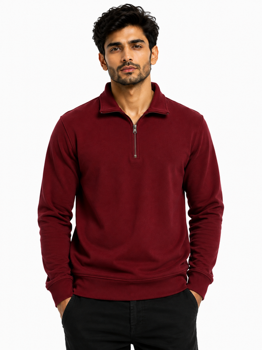 Maroon HalfZip Sweatshirt