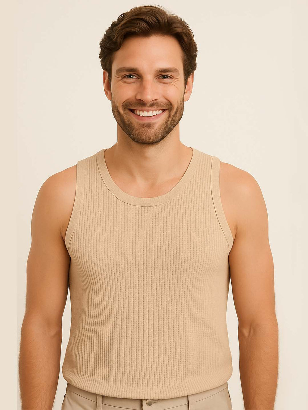 Beige Waffle Vest