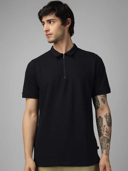 Royal Blue Zip Polo T-Shirt