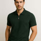 Bottle Green Zip Polo T-Shirt
