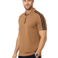 Pink Stripes Zip Polo T-Shirt