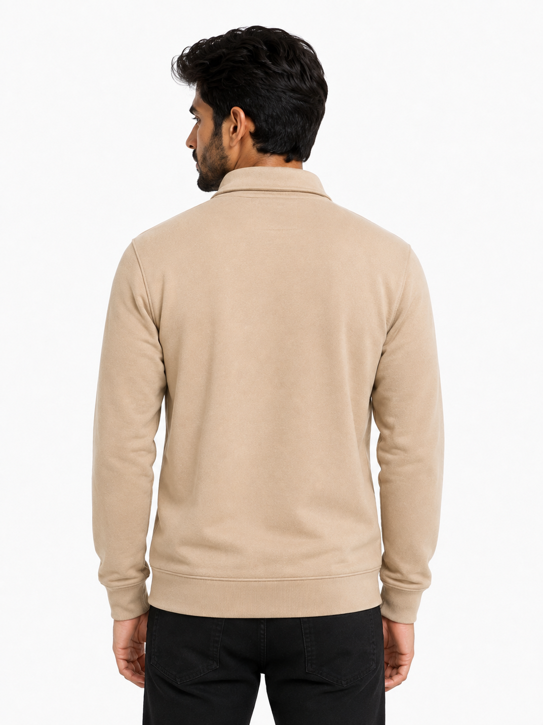 Beige HalfZip Sweatshirt