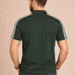 Green Stripes Zip Polo T-Shirt