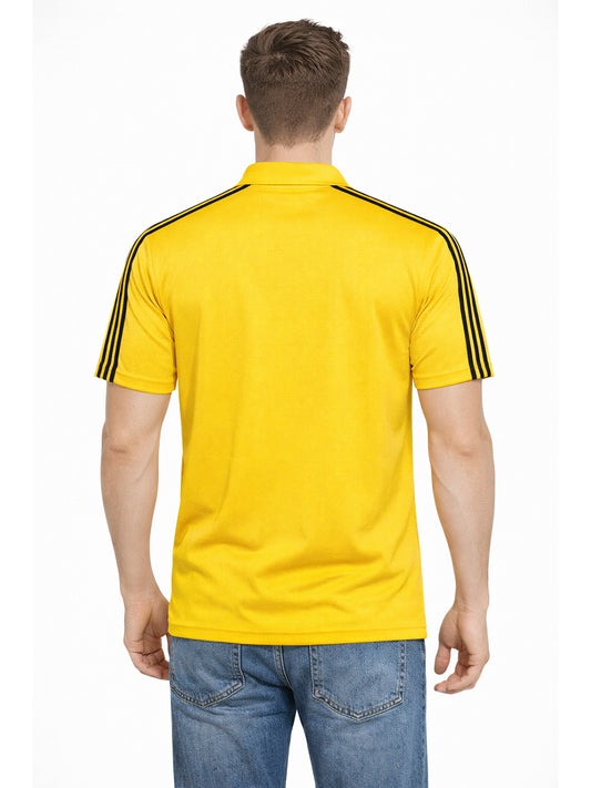 Yellow Stripes Zip Polo T-Shirt