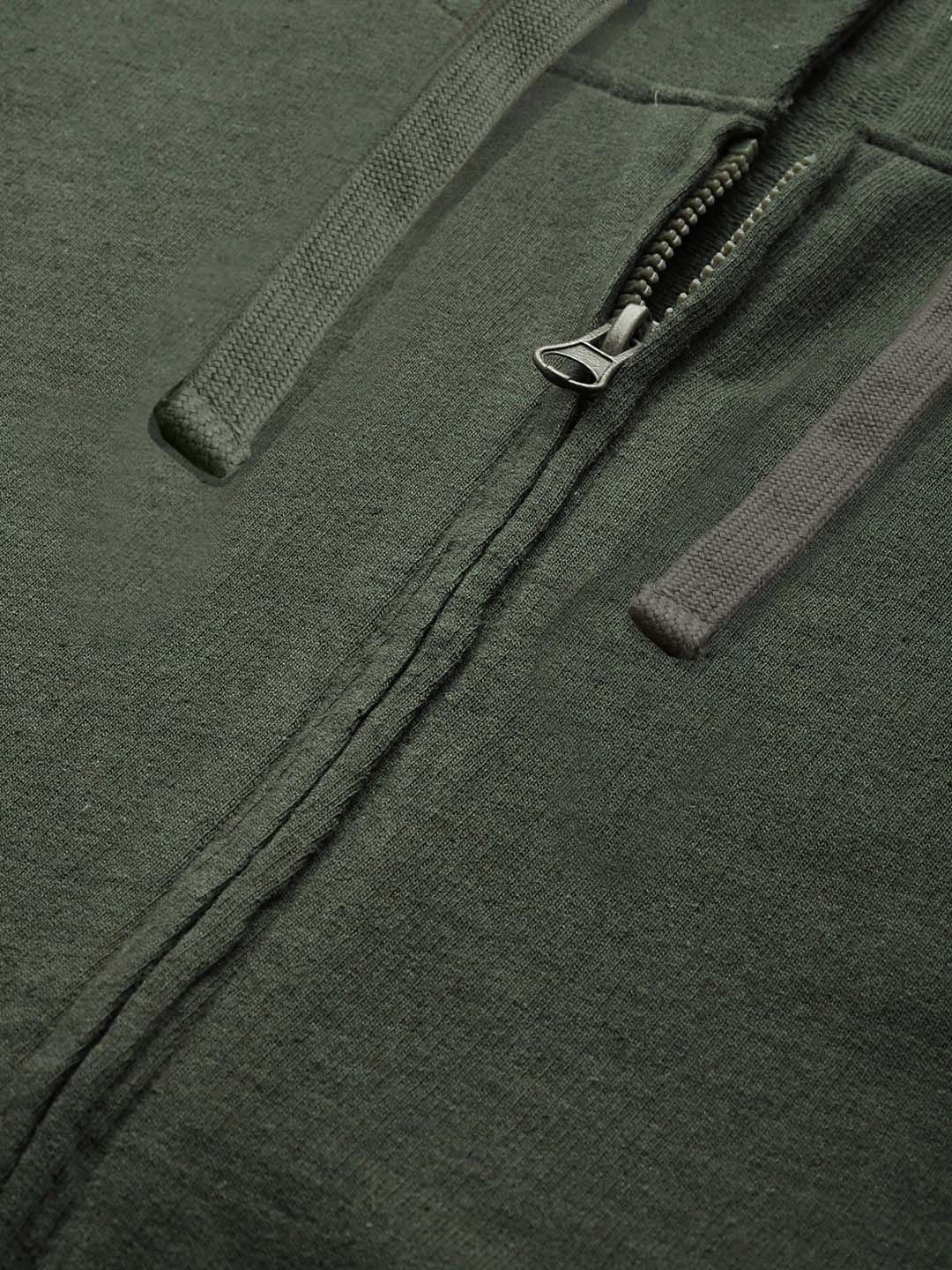 Olive Green Zipper Hoodie