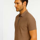 Brown Zip Polo T-Shirt