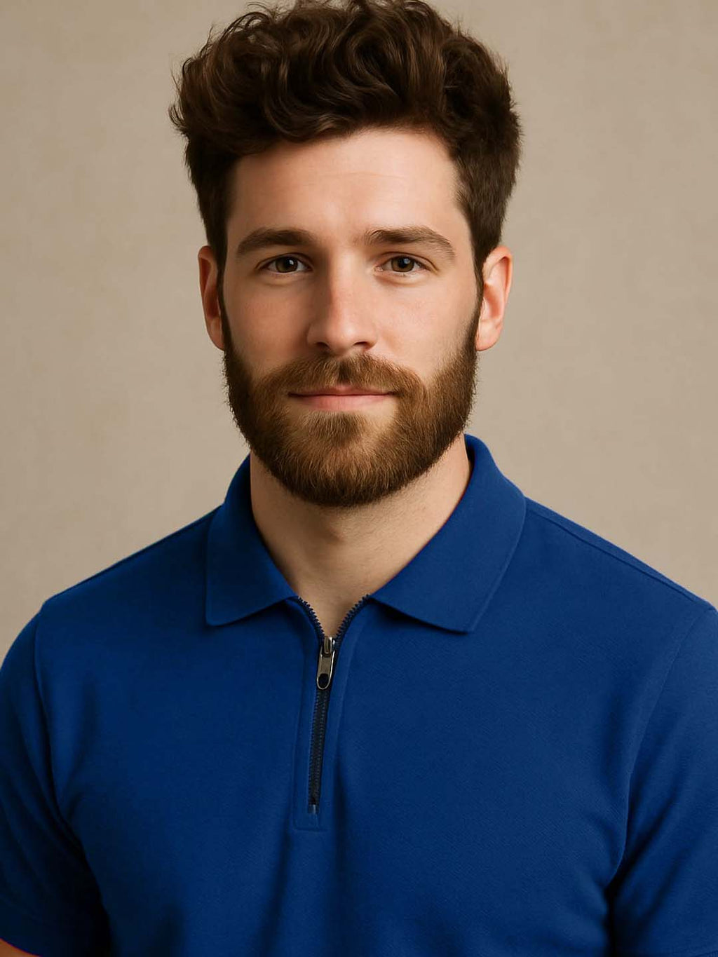 Royal Blue Zip Polo T-Shirt