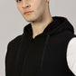 Sleeveless Black Hooded Sweatshirt
