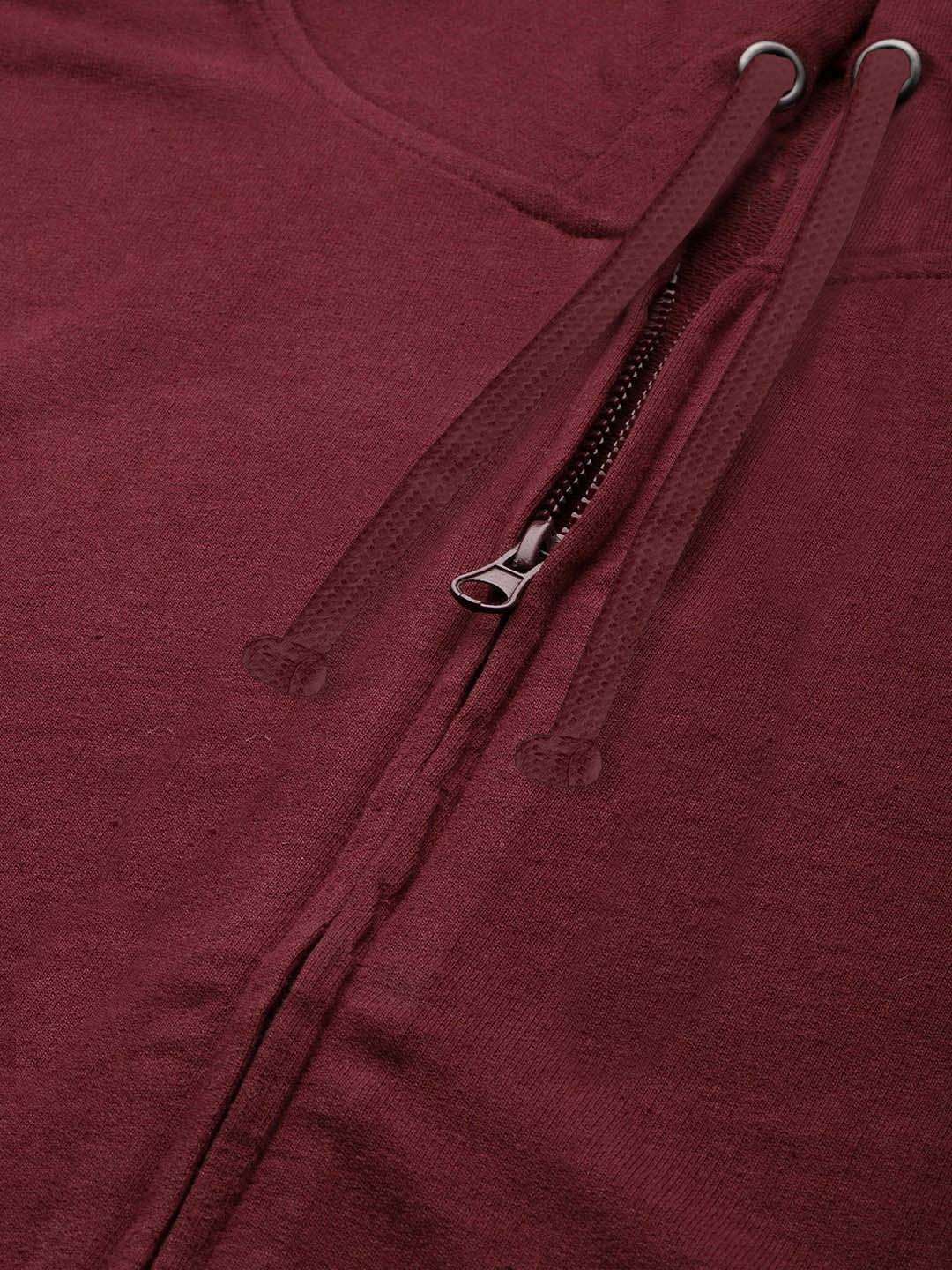 Maroon Full Sleeve Zipper Hoodie