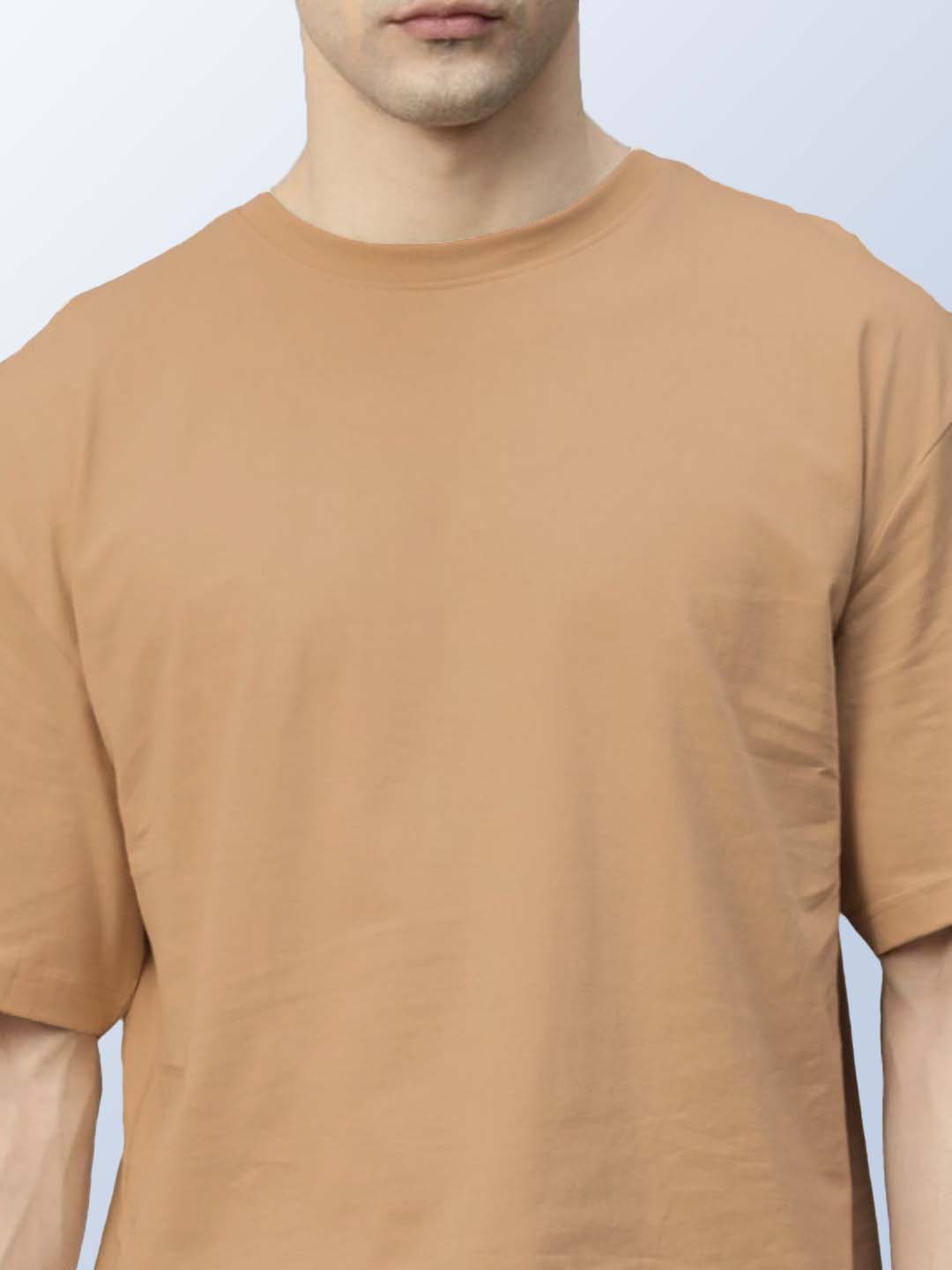 Oversized Brown French Terry Cotton Tee
