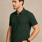 Bottle Green Zip Polo T-Shirt