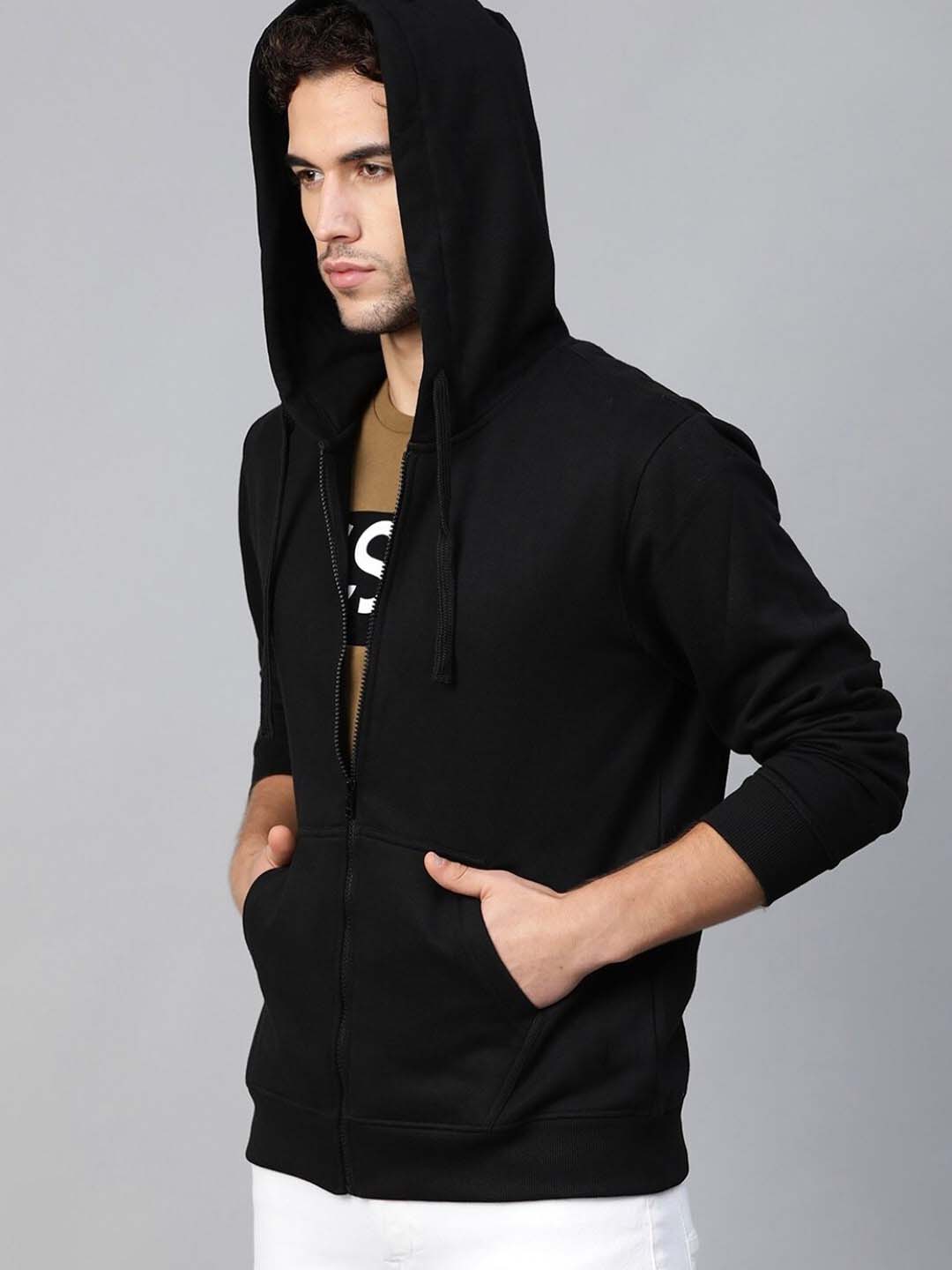 Black Full Sleeve Zipper Hoodie