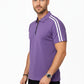 Purple Stripes Zip Polo T-Shirt