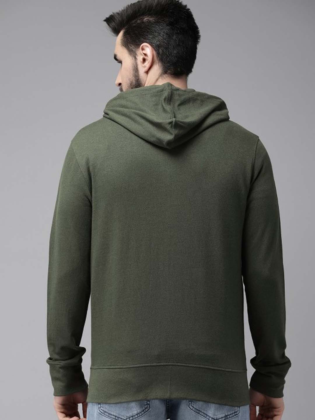 Olive Green Zipper Hoodie
