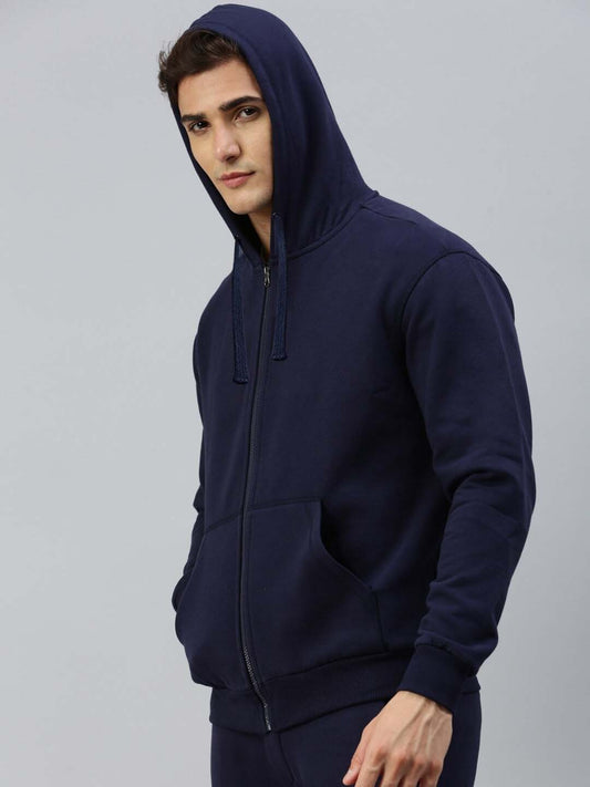 Navy Blue Full Sleeve Zipper Hoodie