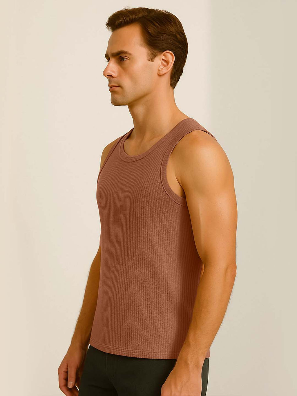 Brown Waffle Vest