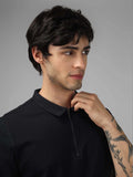 Black Zip Polo T-Shirt