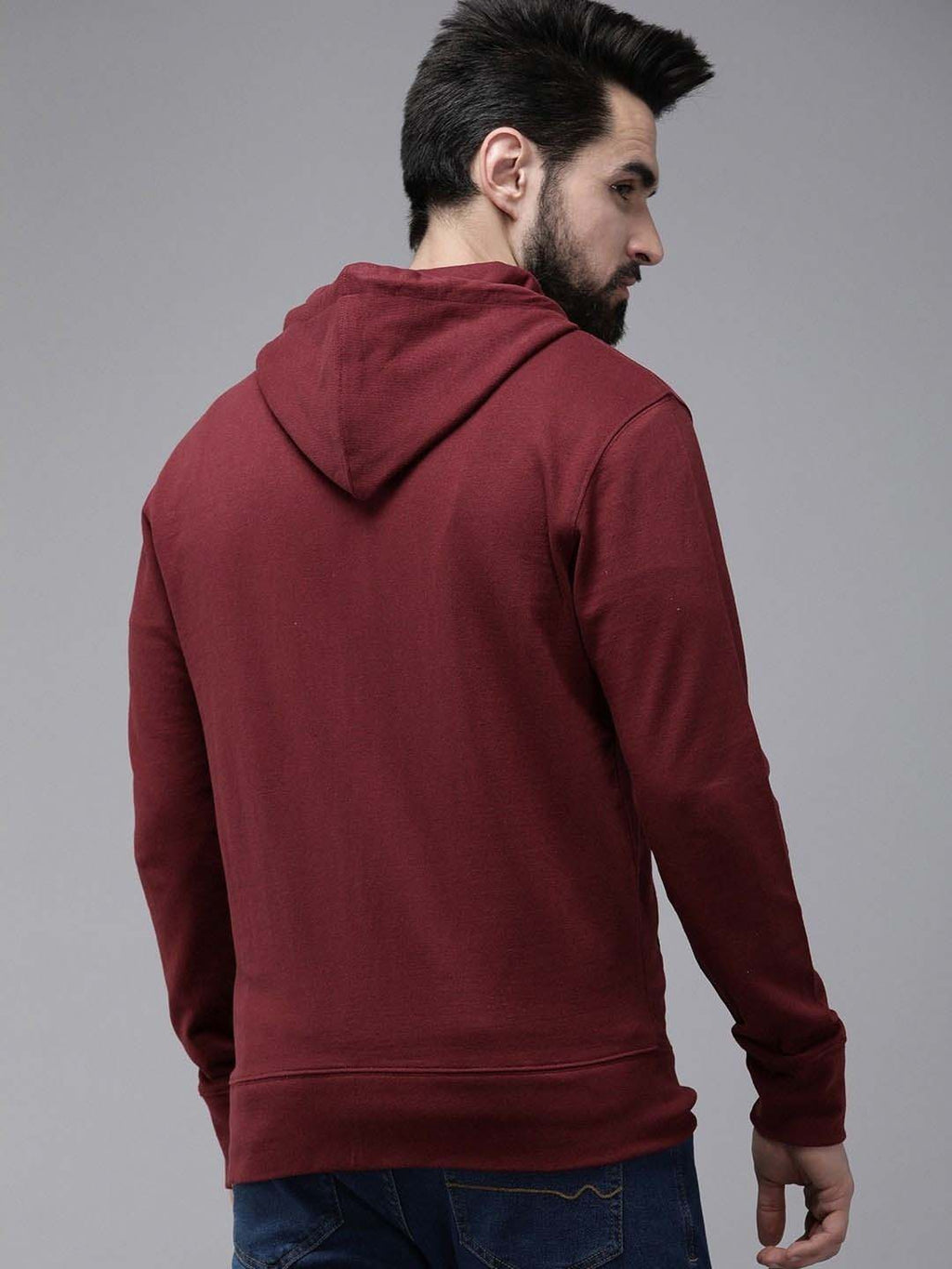 Maroon Full Sleeve Zipper Hoodie