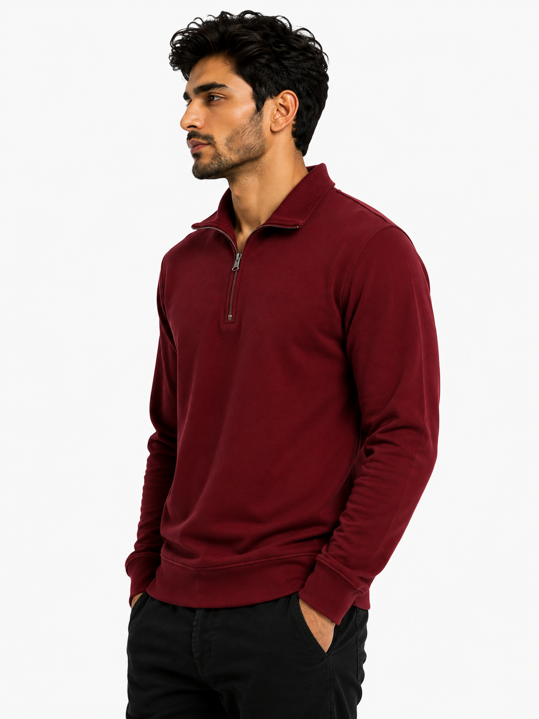 Maroon HalfZip Sweatshirt