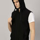 Sleeveless Black Hooded Sweatshirt