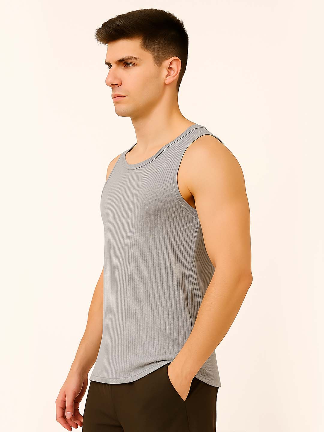 Grey Waffle Vest