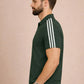 Green Stripes Zip Polo T-Shirt