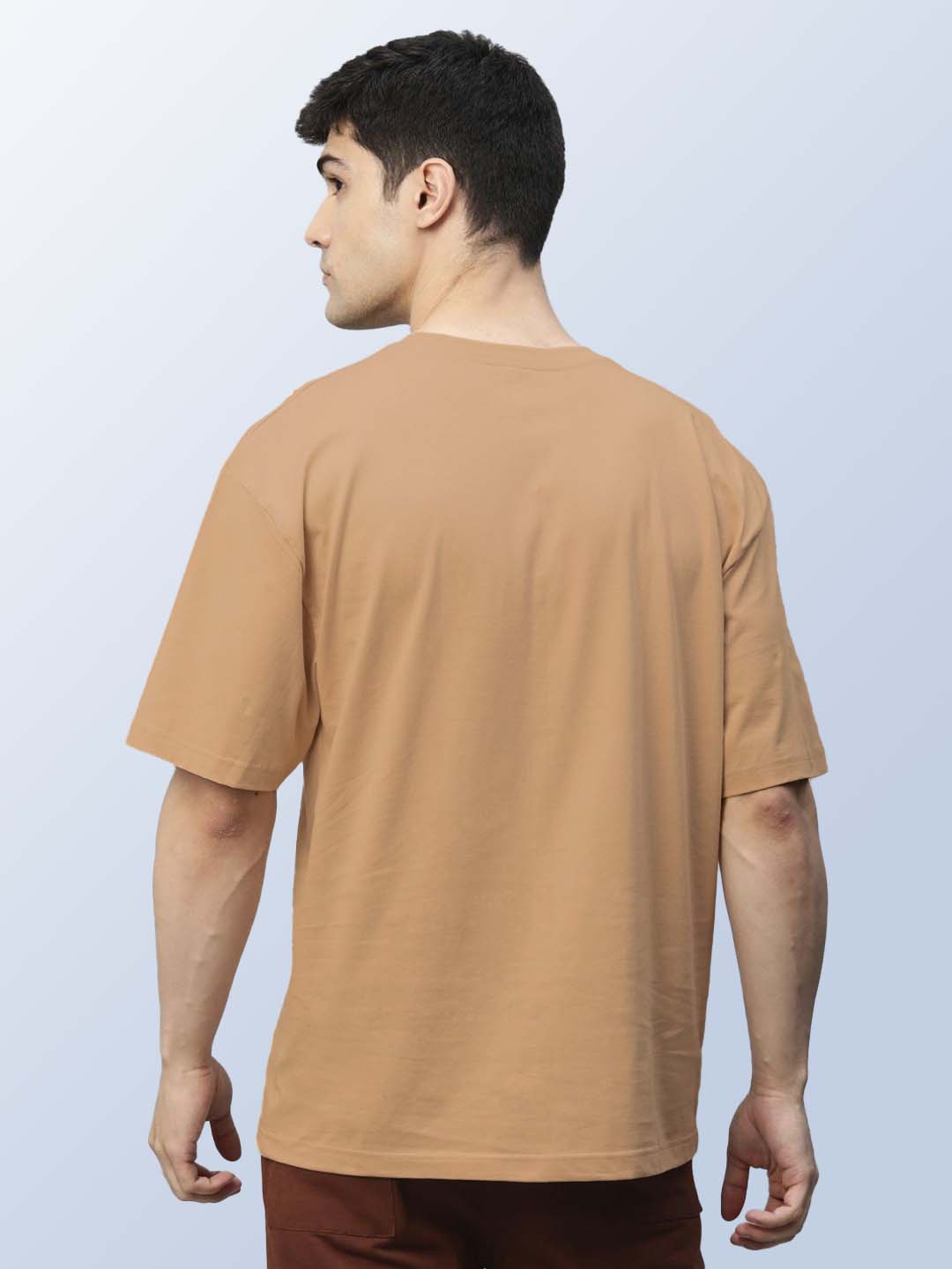 Oversized Brown French Terry Cotton Tee