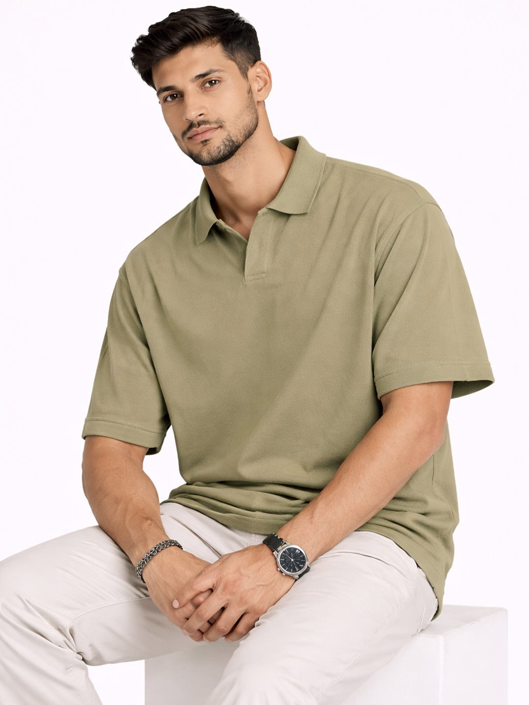 Oversize Polo Buttonless | Organic Chics