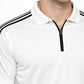 White Stripes Zip Polo T-Shirt