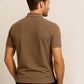 Brown Zip Polo T-Shirt