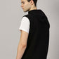 Sleeveless Black Hooded Sweatshirt