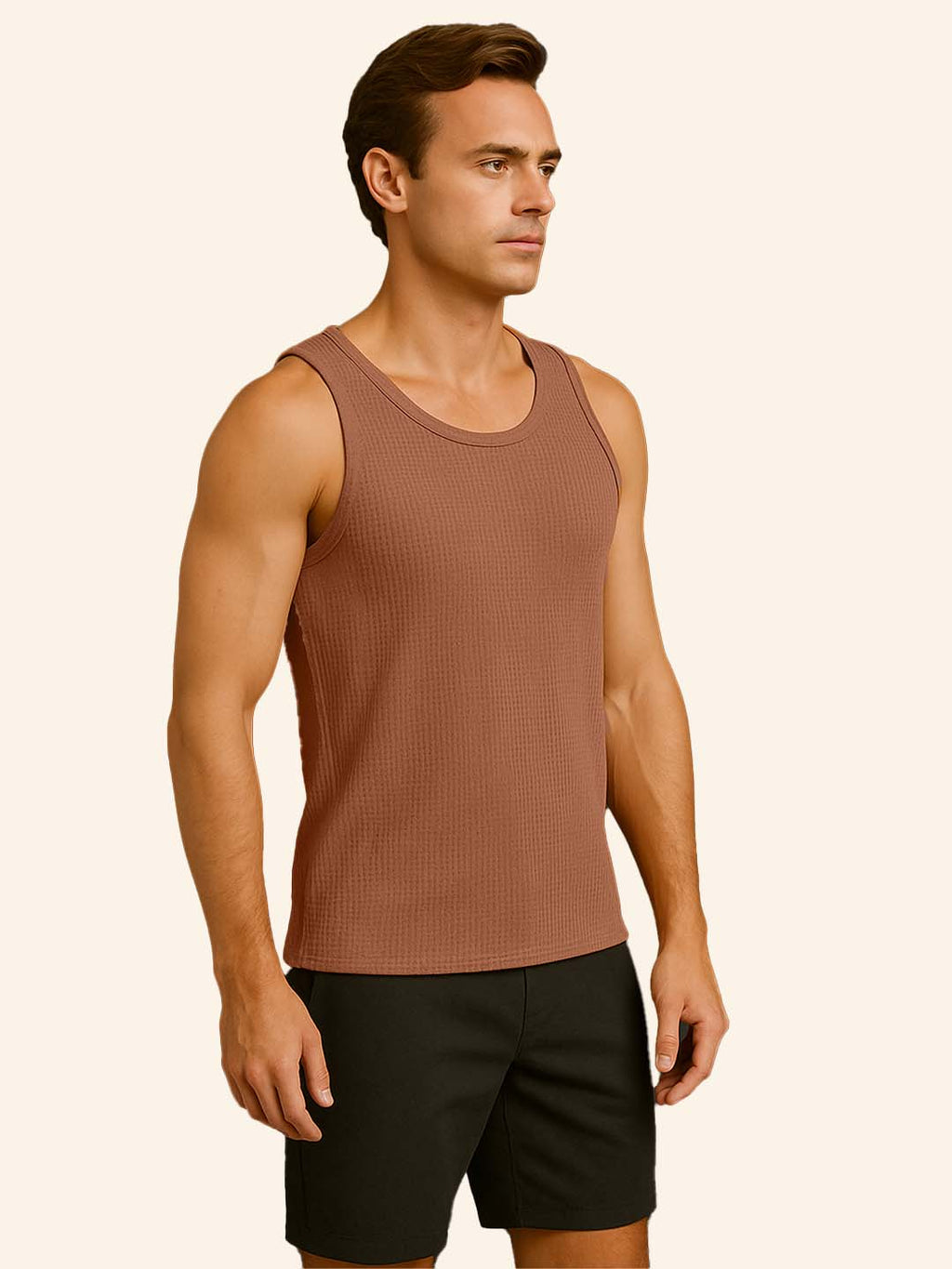Brown Waffle Vest