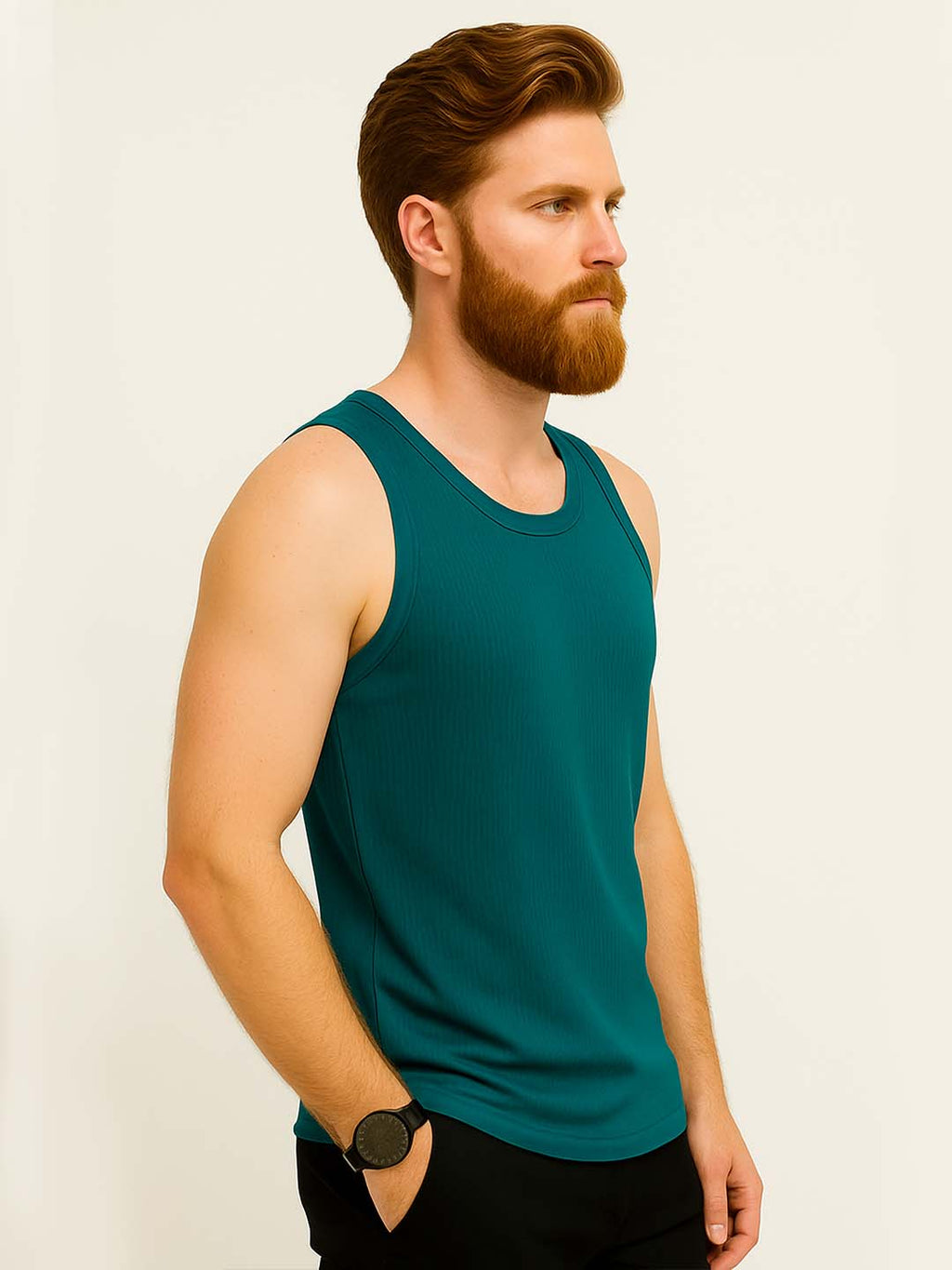 Teal Blue Waffle Vest