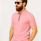 Pink Zip Polo T-Shirt
