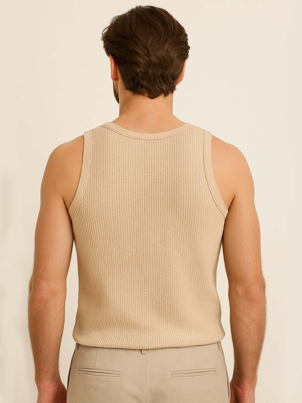 Beige Waffle Vest