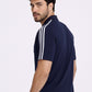Navy Stripes Zip Polo T-Shirt