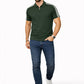 Green Stripes Zip Polo T-Shirt