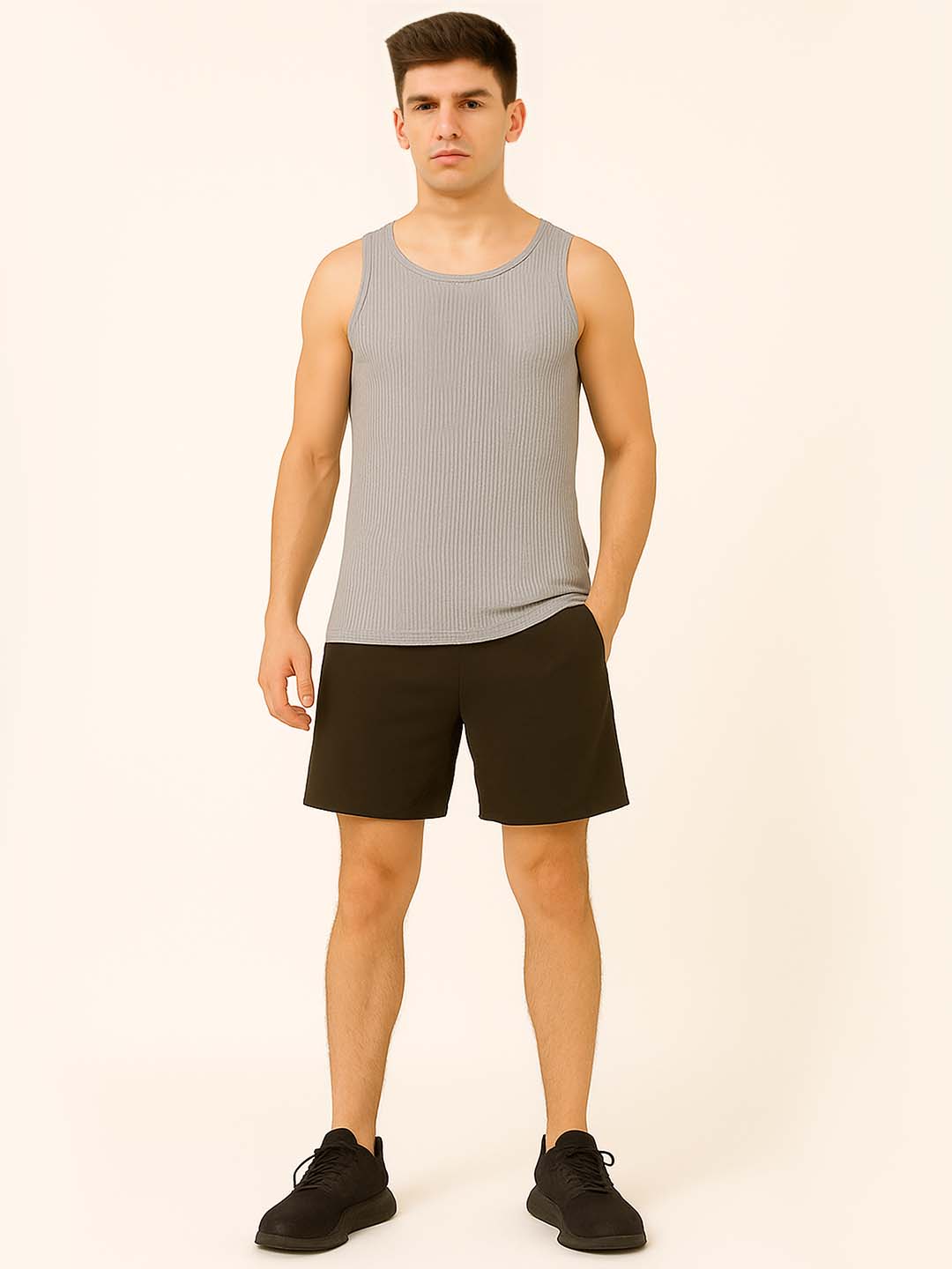 Grey Waffle Vest