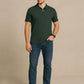 Bottle Green Zip Polo T-Shirt