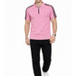 Pink Stripes Zip Polo T-Shirt