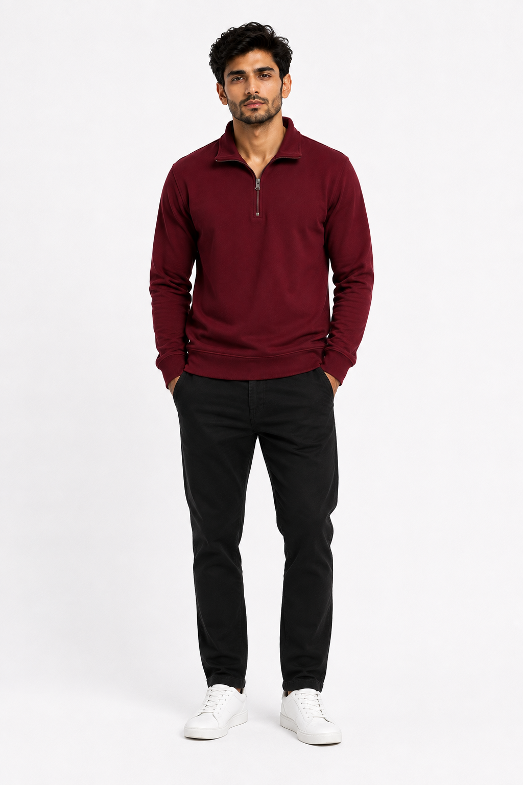 Maroon HalfZip Sweatshirt