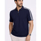 Pink Stripes Zip Polo T-Shirt