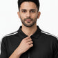 Black Stripes Zip Polo T-Shirt