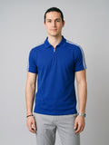 Royal blue Stripes Zip Polo T-Shirt (Copy)